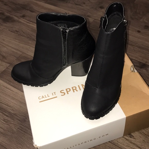 call it spring black ankle boots